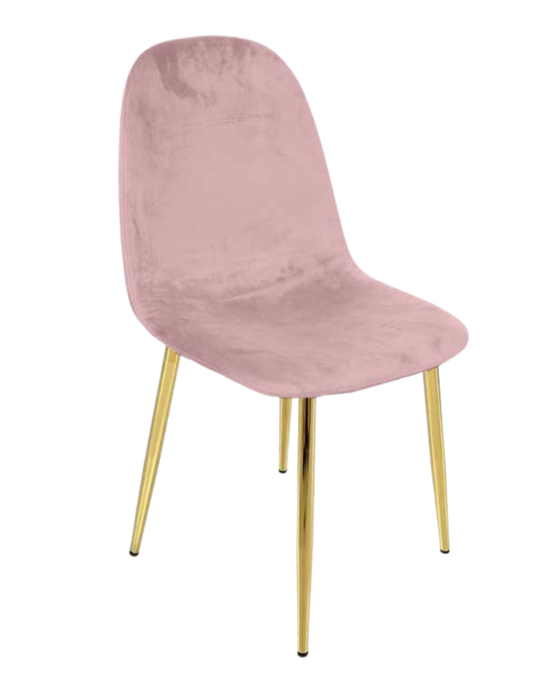 Sedia Imbottita in Velluto Rosa con Gambe in Metallo Oro – Design Elegante 88cm
