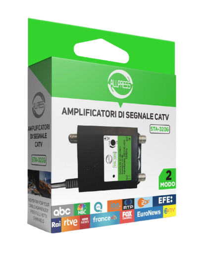 Amplificatore di Segnale TV CATV Allpress STA-320G – 2 Uscite, 23 dB, 220V