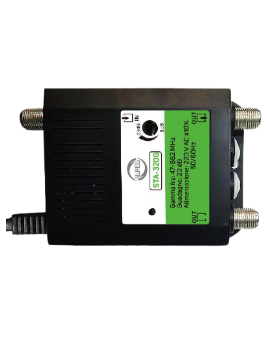 Amplificatore di Segnale TV CATV Allpress STA-320G – 2 Uscite, 23 dB, 220V
