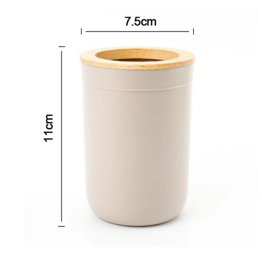 Bicchiere Porta Spazzolini Beige Sabbia 7.5x11cm