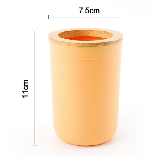 Bicchiere Porta Spazzolini Giallo Pastello 7.5x11cm