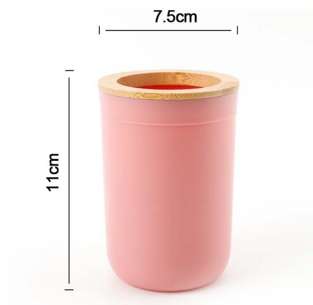 Bicchiere Porta Spazzolini Rosa Cipria 7.5x11cm