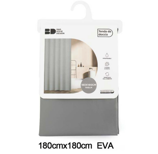 Tenda Doccia Grigia 180x180cm EVA