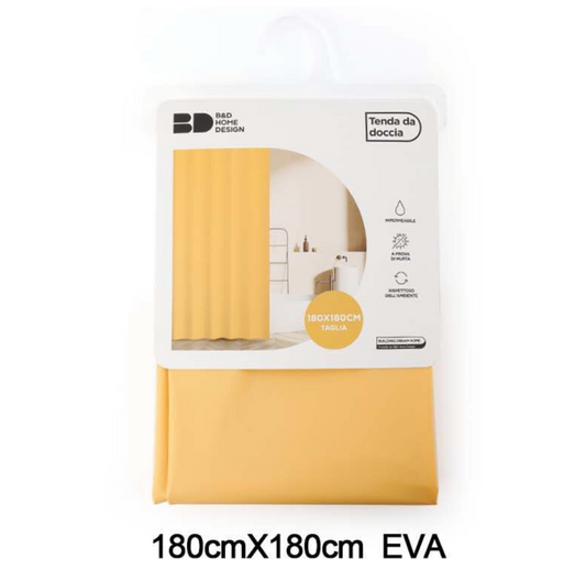 Tenda Doccia Gialla 180x180cm EVA