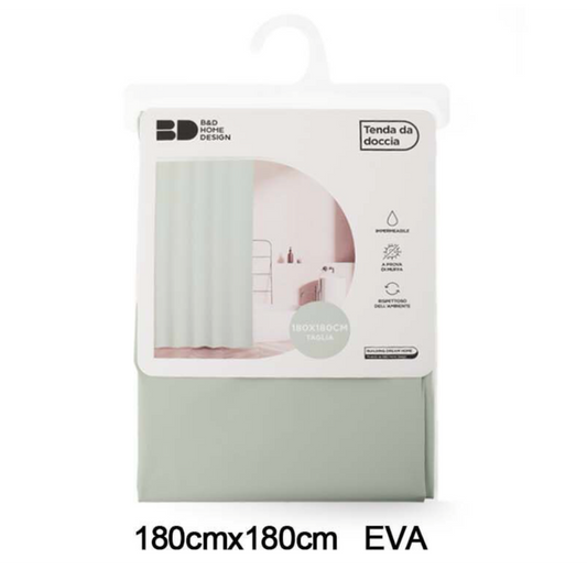 Tenda Doccia Verde Salvia 180x180cm EVA