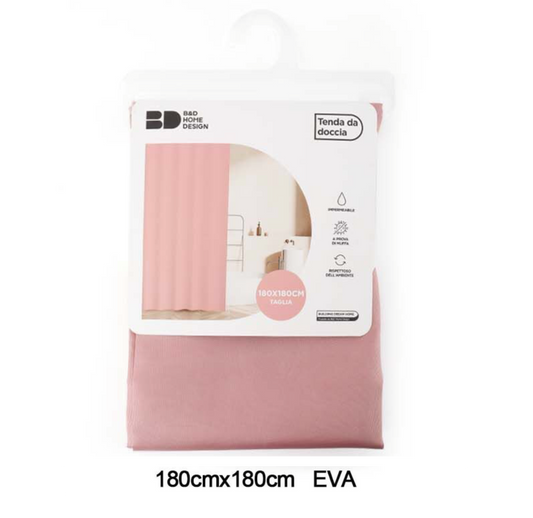 Tenda Doccia Rosa Cipria 180x180cm EVA