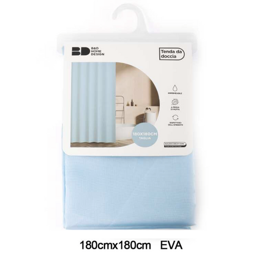 Tenda Doccia Azzurro Chiaro 180x180cm EVA