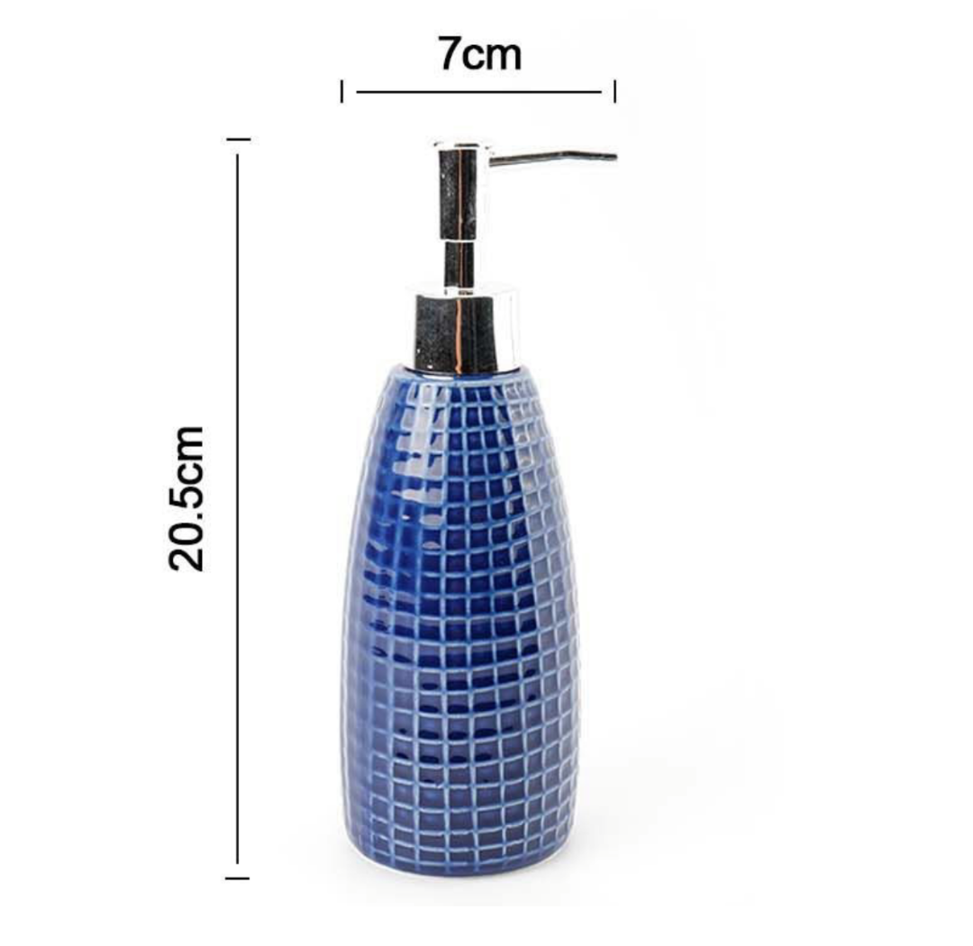 Dispenser Sapone in Ceramica Blu 20.5x7 cm