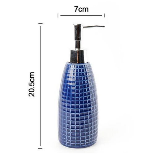 Dispenser Sapone in Ceramica Blu 20.5x7 cm