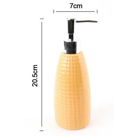 Dispenser Sapone in Ceramica Giallo 20.5x7 cm