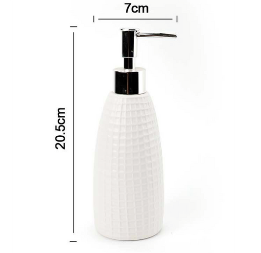 Dispenser Sapone in Ceramica Bianco 20.5x7 cm