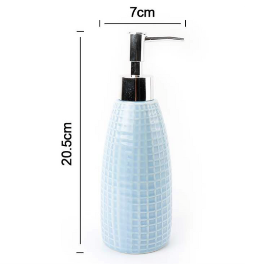 Dispenser Sapone in Ceramica Azzurro 20.5x7 cm