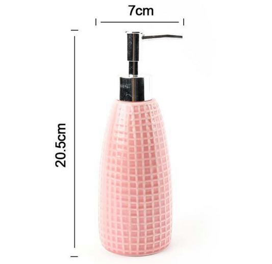 Dispenser Sapone in Ceramica Rosa 20.5x7 cm