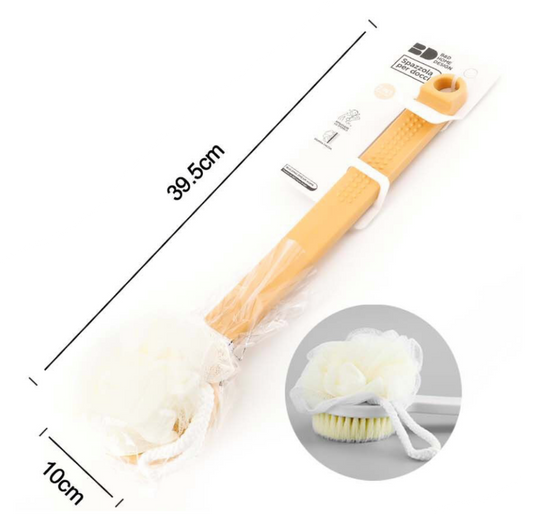 Spazzola per Doccia 2 in 1 con Manico Lungo - Giallo 39.5x10 cm