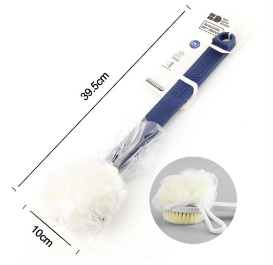 Spazzola per Doccia 2 in 1 con Manico Lungo - Blu 39.5x10 cm