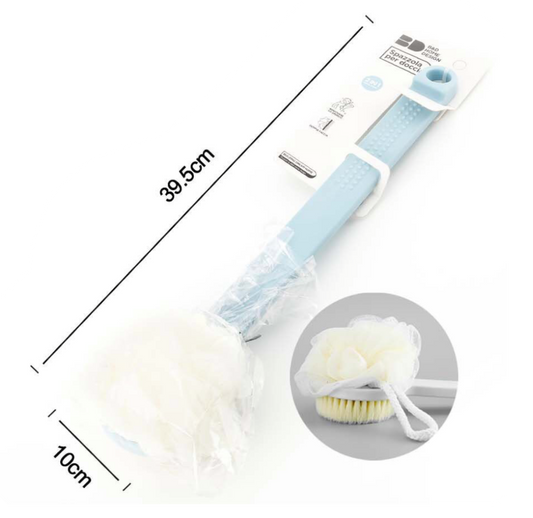 Spazzola per Doccia 2 in 1 con Manico Lungo - Azzurro 39.5x10 cm
