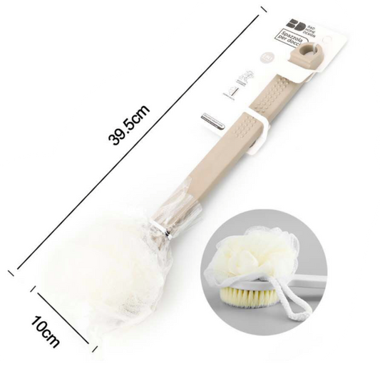 Spazzola per Doccia 2 in 1 con Manico Lungo - Beige 39.5x10 cm