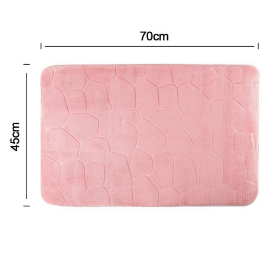 Tappeto Bagno Rosa con Trama Goccia - 70x45 cm