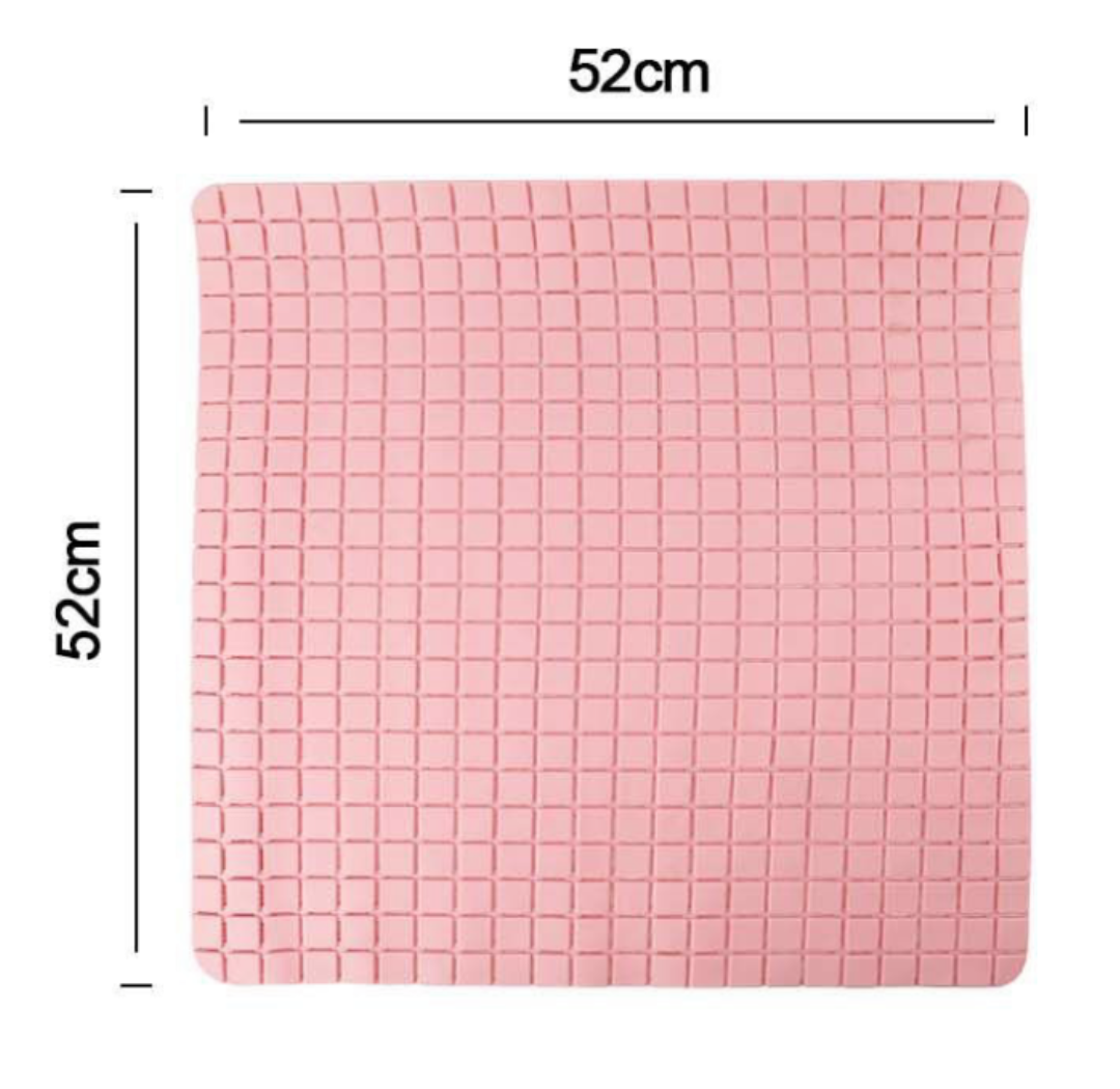 Tappetino Doccia Antiscivolo Quadrato Rosa - 52x52 cm