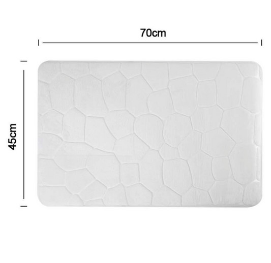 Tappeto Bagno Bianco con Trama Goccia - 70x45 cm