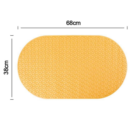Tappetino Doccia 68x38cm Giallo - Ovale Antiscivolo