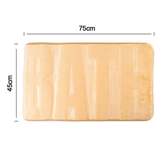 Tappeto da Bagno 75x45cm Giallo - Scritta BATH