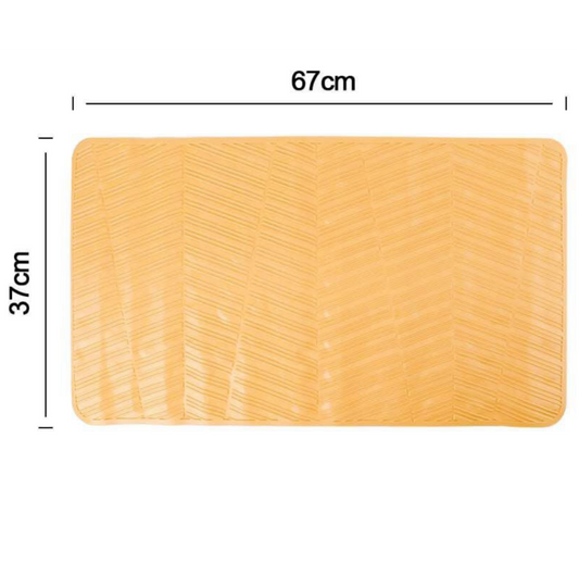 Tappetino Doccia 67x37cm Giallo - Motivo Chevron Antiscivolo