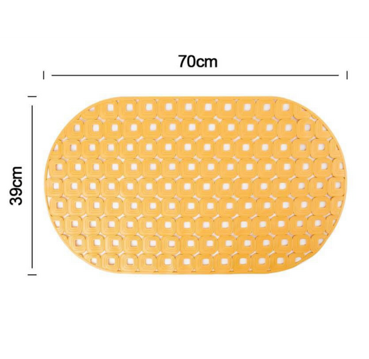 Tappetino Doccia 70x39cm Giallo - Ovale con Fori Antiscivolo