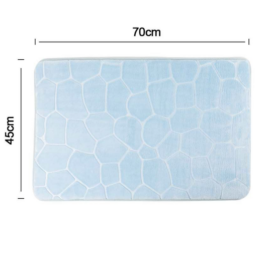 Tappeto da Bagno 70x45cm Azzurro - Effetto Pietra