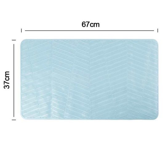 Tappetino Doccia 67x37cm Azzurro - Motivo Chevron