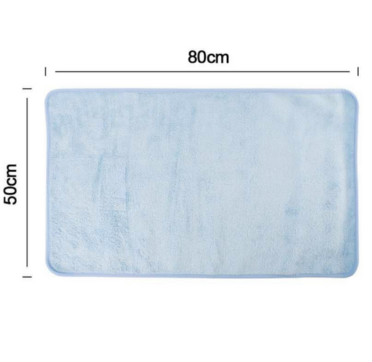 Tappeto da Bagno 80x50cm Azzurro - Morbido e Antiscivolo