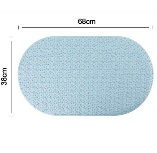 Tappetino Doccia 68x38cm Azzurro - Ovale Antiscivolo