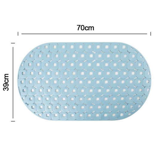Tappetino Doccia 70x39cm Azzurro - Ovale con Fori