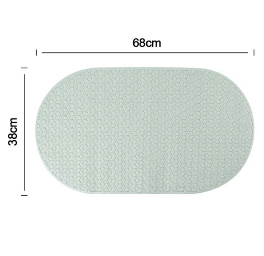 Tappetino Doccia 68x38cm Verde Chiaro - Ovale Antiscivolo