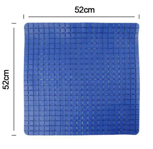 Tappetino Antiscivolo 52x52cm Blu - Design a Rete Quadrata