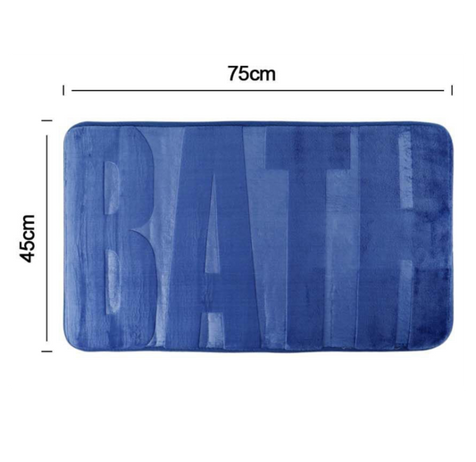 Tappeto da Bagno 75x45cm Blu - Scritta BATH