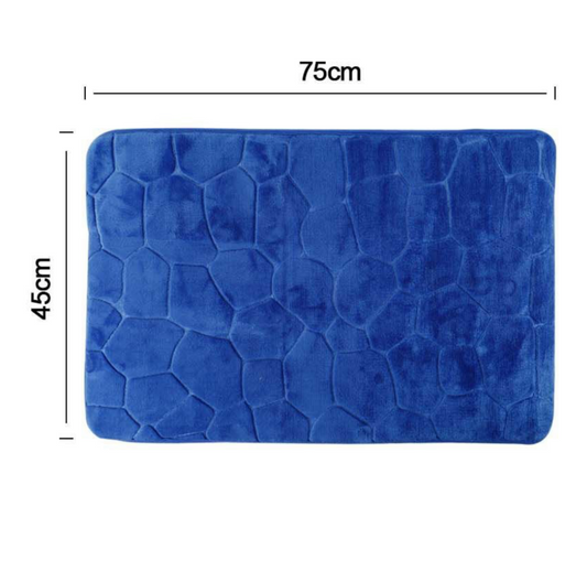 Tappeto da Bagno 75x45cm Blu - Effetto Pietra