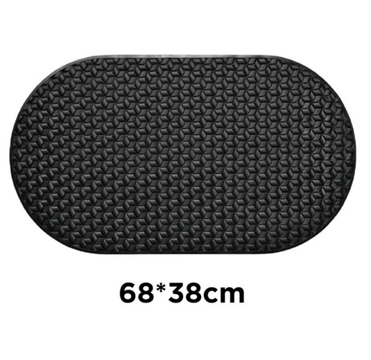 Tappetino Antiscivolo Nero Ovale 68x38cm