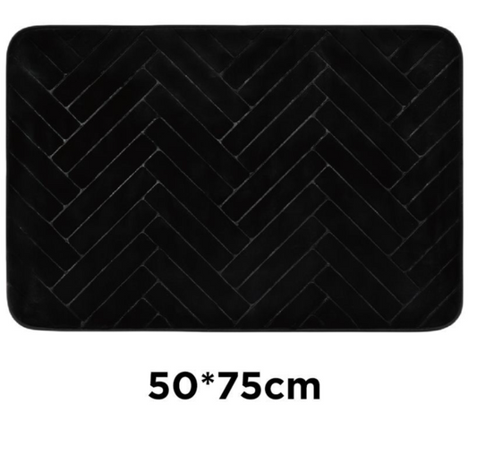 Tappeto Bagno Nero Chevron 50x75cm
