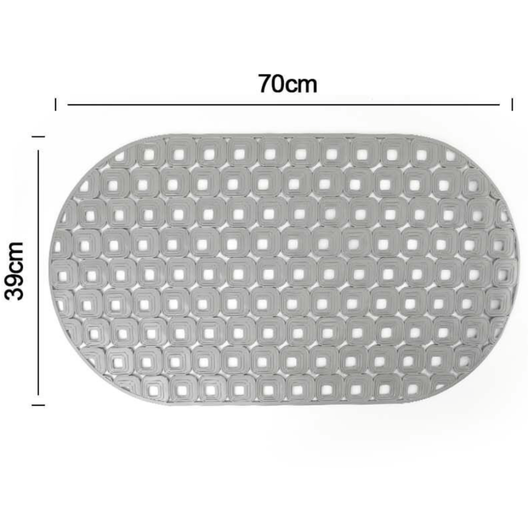 Tappetino Doccia Grigio con Fori 70x39cm