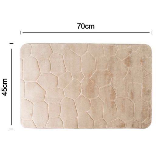 Tappeto Bagno Effetto Pietra Beige 70x45cm