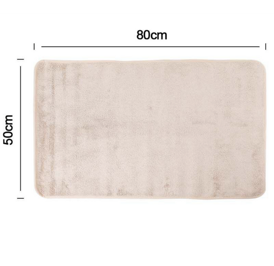 Tappeto Bagno Morbido Beige 80x50cm