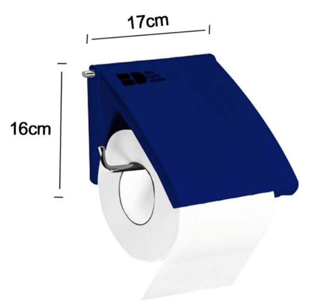 Porta Rotolo WC da Parete Blu 17x16cm - Copertura Antipolvere e Design Moderno