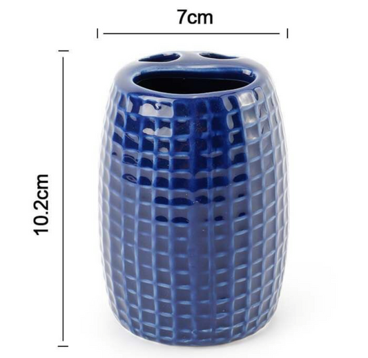 Portaspazzolini in Ceramica Blu Scuro – 7x10.2cm