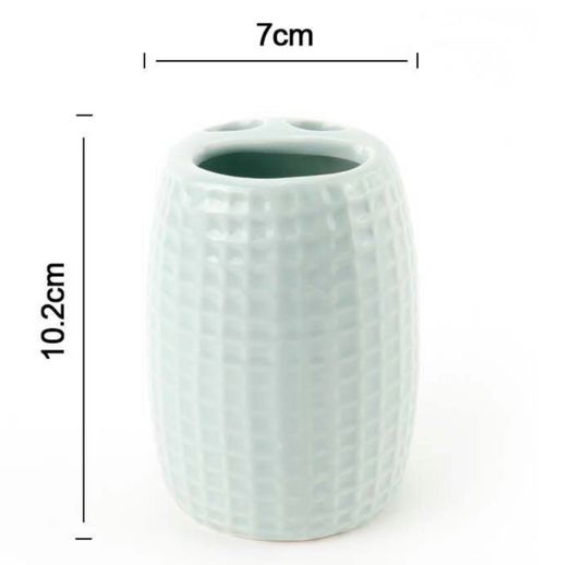 Portaspazzolini in Ceramica Verde Chiaro – 7x10.2cm