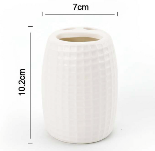 Portaspazzolini in Ceramica Bianco – 7x10.2cm