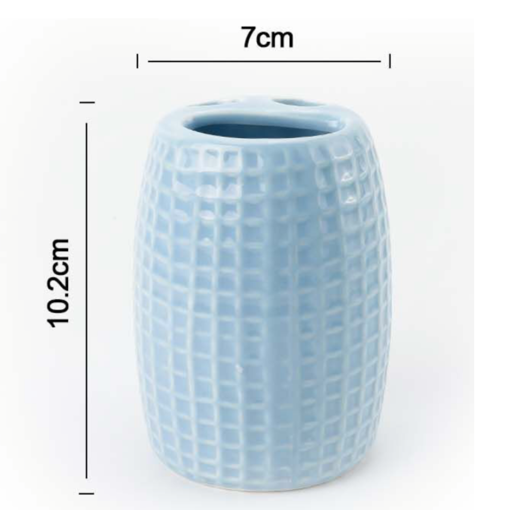 Portaspazzolini in Ceramica Azzurro – 7x10.2cm