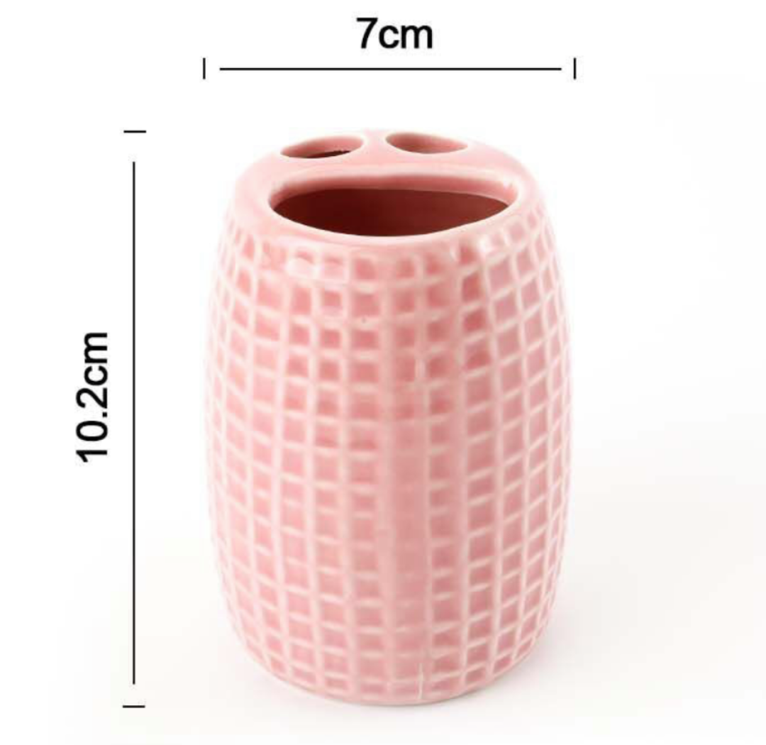 Portaspazzolini in Ceramica Rosa – 7x10.2cm