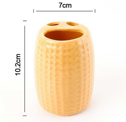 Portaspazzolini in Ceramica Giallo – 7x10.2cm