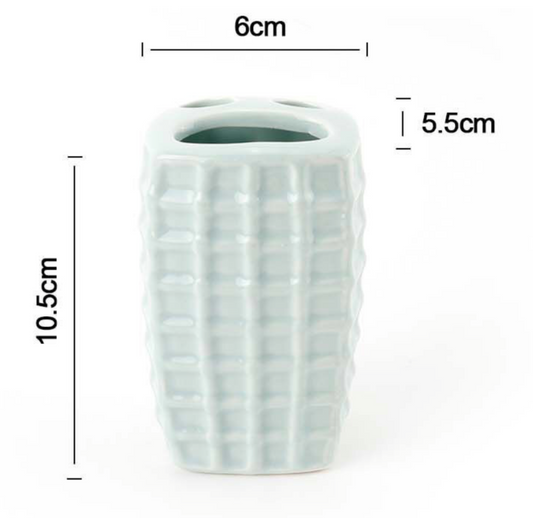Portaspazzolini Verde Chiaro in Ceramica – 6x10.5cm